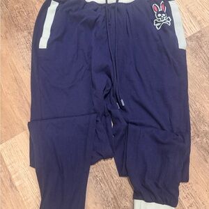 Men’s Small Navy Jogger Pants with Bunny Skull Design